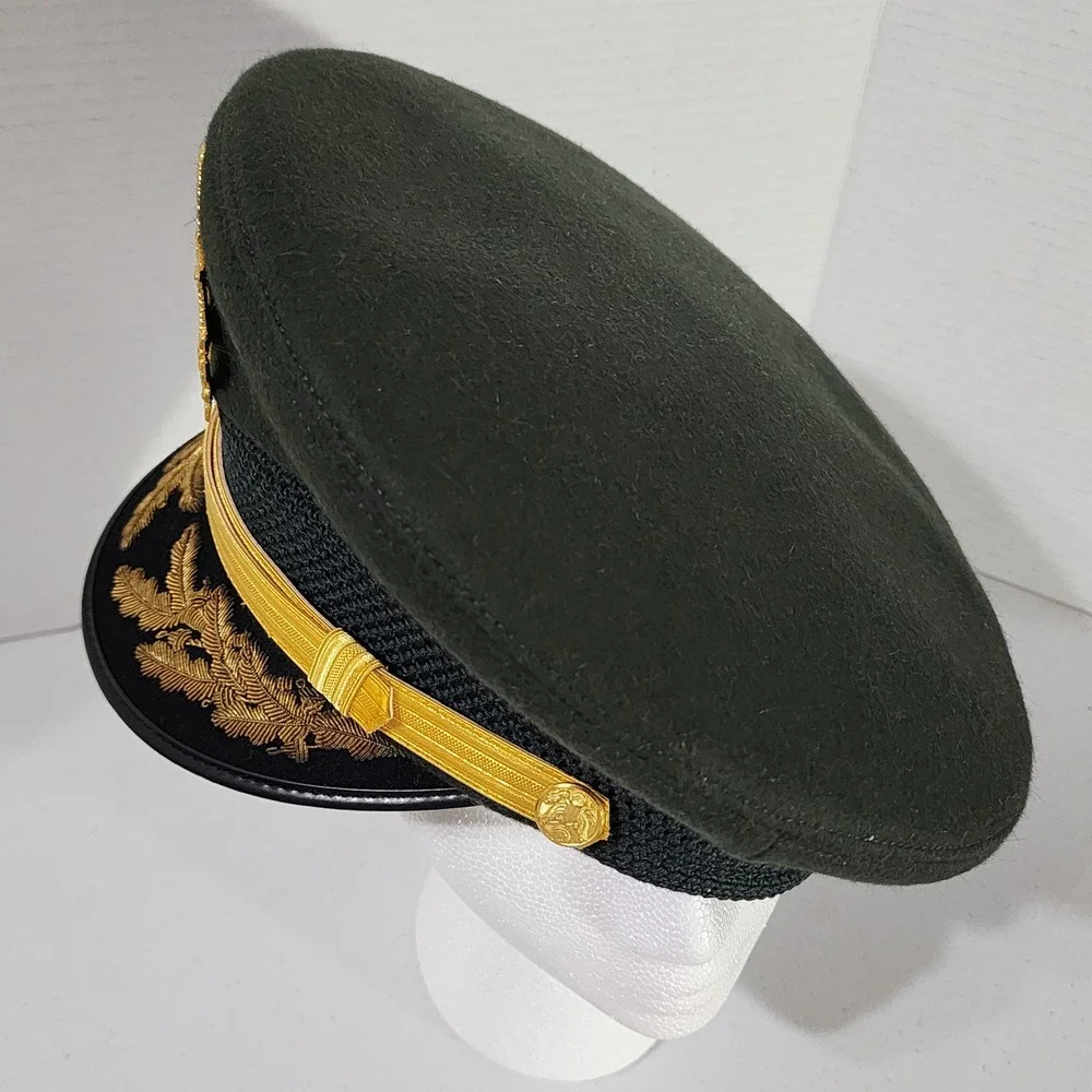 VTG Art Caps New York Military Service Cap Green Wool Gold Bullion Visor Vietnam